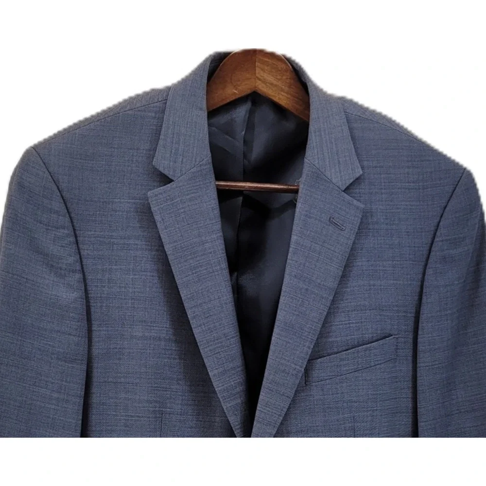 KENNETH COLE AWEARNESS Mens Classic Business Navy Blazer Sports Coat Jacket 42R